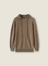 CAMEL WOOL KNIT HOODED PULLOVER