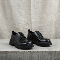 CHUNKY PLATFORM LEATHER DERBY