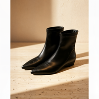 BLACK POINTED SOCK CHELSEA BOOT