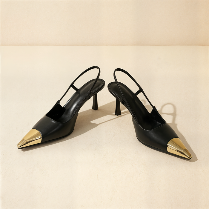 GILDED SLINGBACK POINTED PUMP