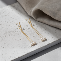 AKOYA THREADER DROP EARRINGS