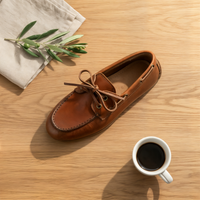 HAVANA LEATHER BOAT MOCCASIN