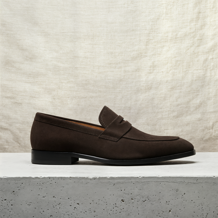 TOBACCO SUEDE PENNY LOAFER