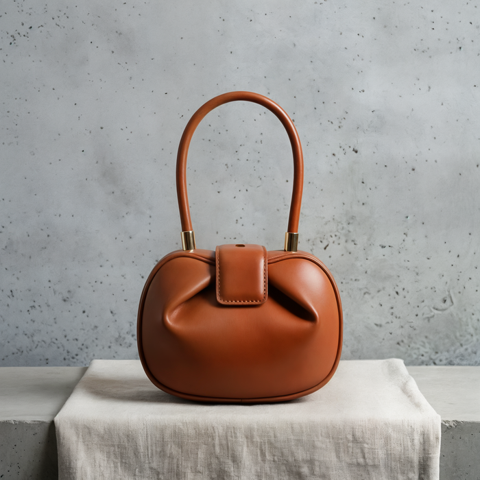 PLEATED DUMPLING TOP-HANDLE BAG