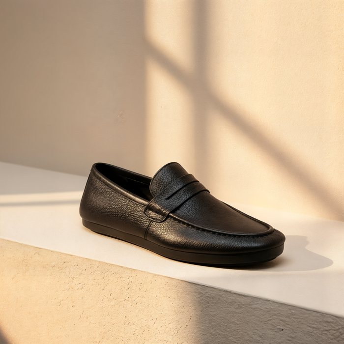 UNSTRUCTURED GRAIN PENNY LOAFER