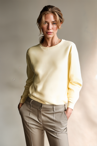 IVORY LOOPBACK CREWNECK SWEATSHIRT