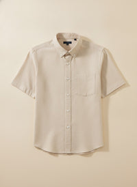 LINEN BLEND CAMP SHIRT
