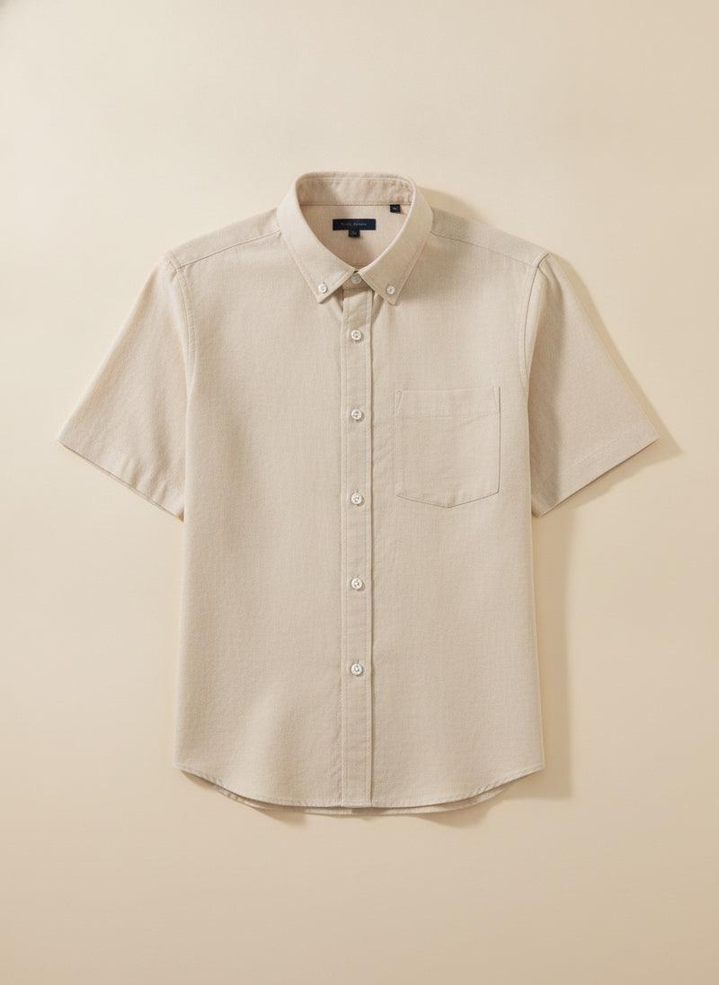 LINEN BLEND CAMP SHIRT