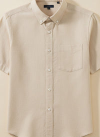 LINEN BLEND CAMP SHIRT