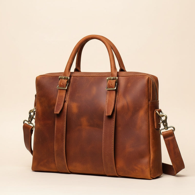CRAZY HORSE LEATHER BRIEFCASE