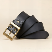 WASHED LEATHER DOUBLE PRONG BELT
