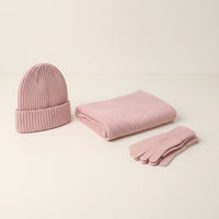 RIBBED KNIT WINTER TRIO SET