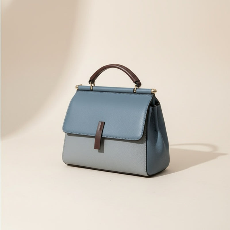 STRUCTURED TOP-HANDLE LEATHER SATCHEL
