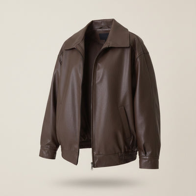 CHOCOLATE OVERSIZED BOMBER JACKET