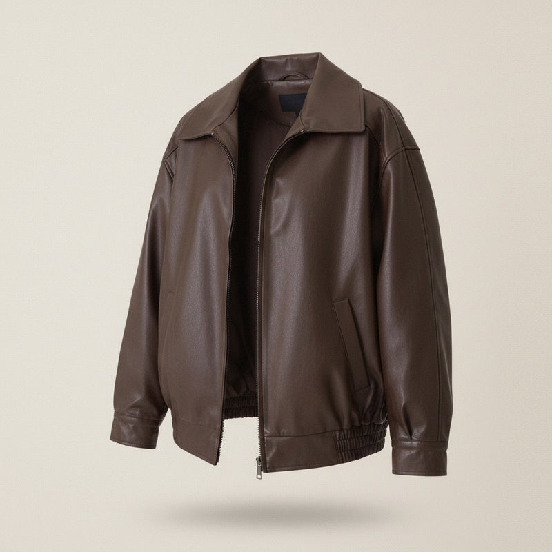 CHOCOLATE OVERSIZED BOMBER JACKET