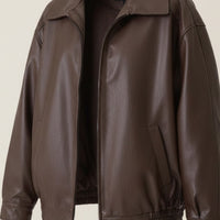CHOCOLATE OVERSIZED BOMBER JACKET