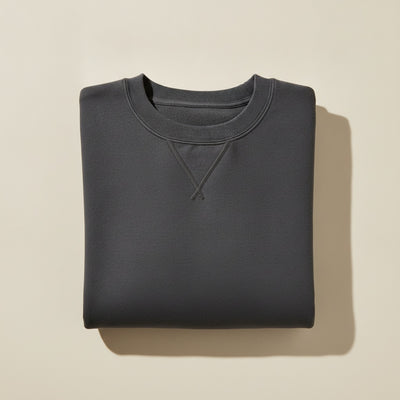 HEAVYWEIGHT CHARCOAL COTTON CREWNECK SWEATSHIRT