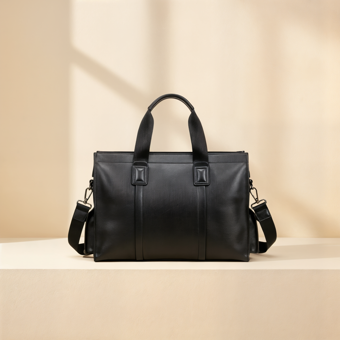 STRUCTURED LEATHER BRIEFCASE BAG