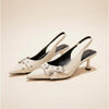 IVORY SLINGBACK KITTEN HEEL