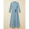BELTED DENIM MAXI SHIRTDRESS