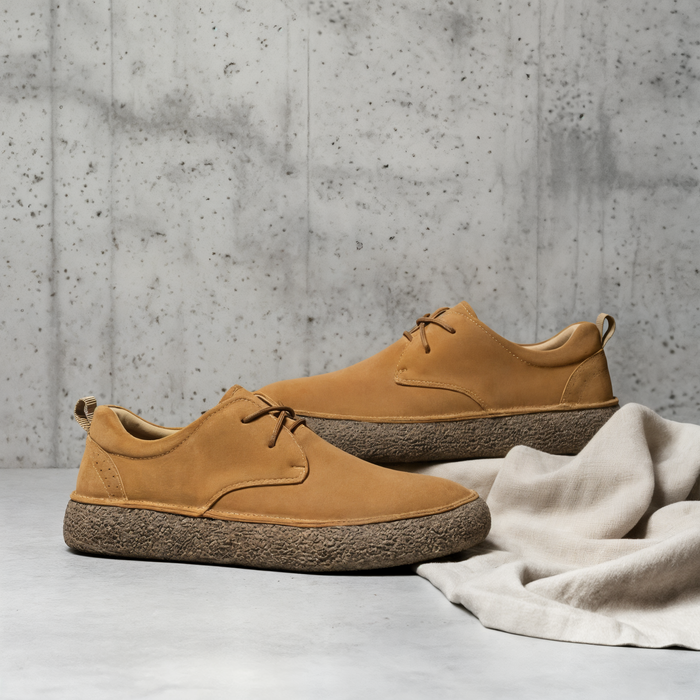 TAN SUEDE CREPE DERBY