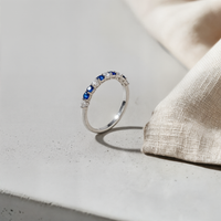 SAPPHIRE HALF ETERNITY STACKING BAND
