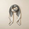 IVORY GRAPHIC STRIPE SILK SQUARE