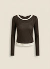 LAYERED LONG-SLEEVE CONTRAST TEE