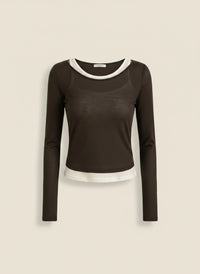 LAYERED LONG-SLEEVE CONTRAST TEE