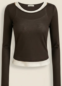 LAYERED LONG-SLEEVE CONTRAST TEE