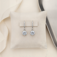 SIX-PRONG MOISSANITE DROP EARRINGS
