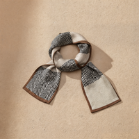 HOUNDSTOOTH SILK RIBBON SCARF