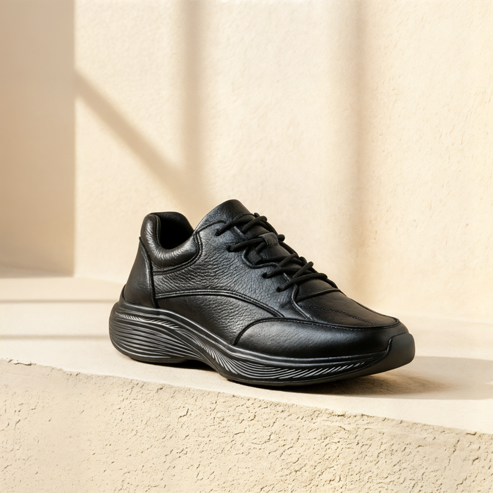 NOIR GRAIN LEATHER SNEAKER