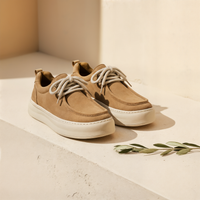 CAMEL SUEDE MOC-TOE DERBY