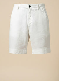 TAILORED WHITE LINEN SHORTS
