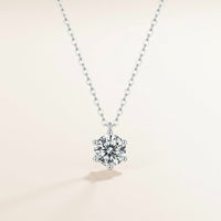 SIX-PRONG SOLITAIRE PENDANT NECKLACE