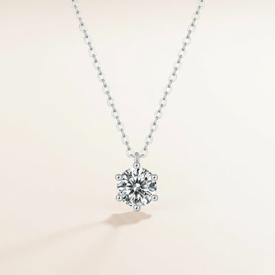 SIX-PRONG SOLITAIRE PENDANT NECKLACE