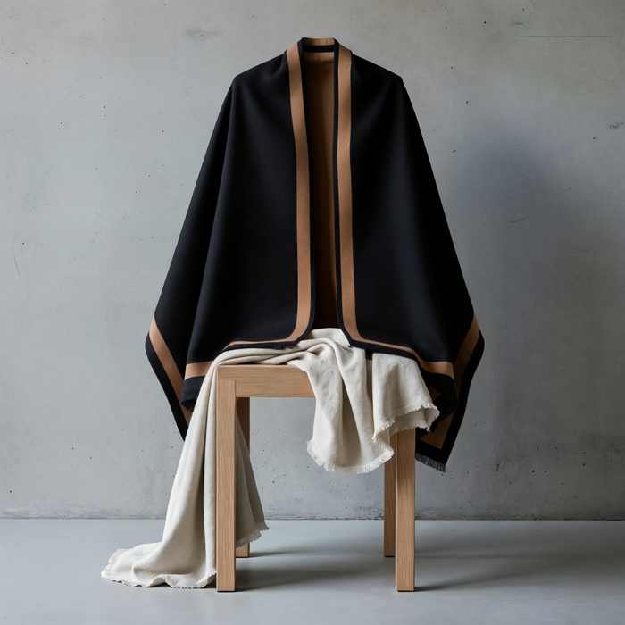 REVERSIBLE CASHMERE BLANKET WRAP