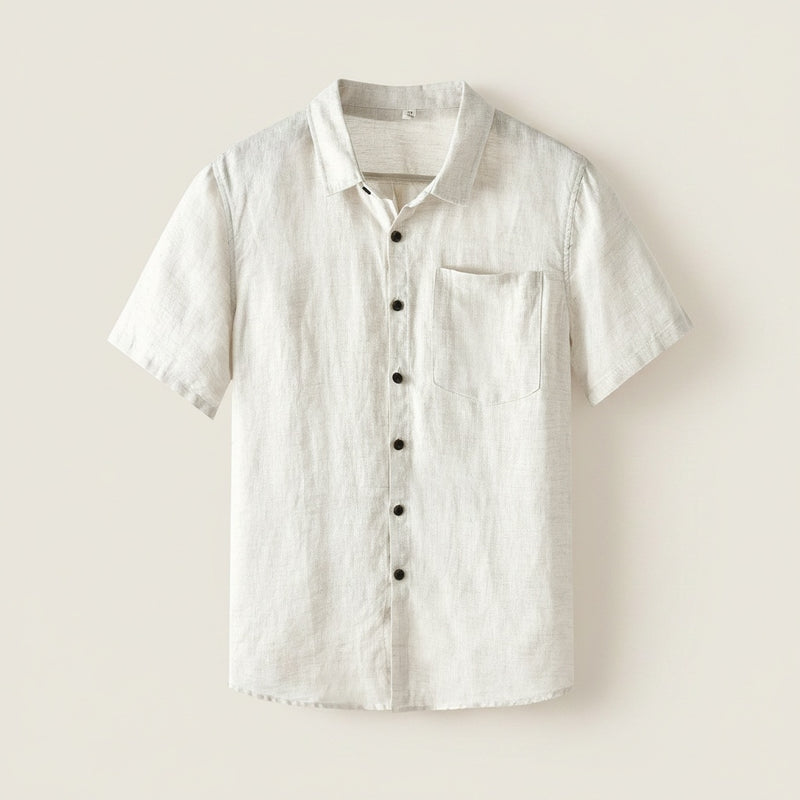 IVORY LINEN CAMP SHIRT