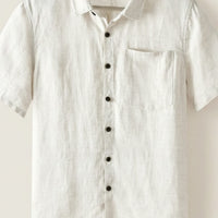 IVORY LINEN CAMP SHIRT