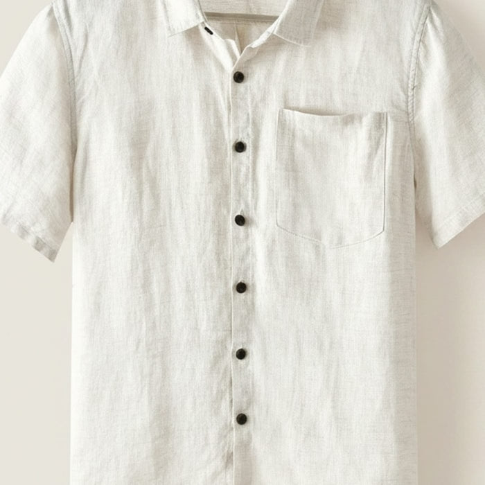 IVORY LINEN CAMP SHIRT