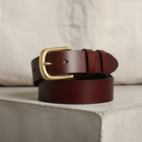 OXBLOOD BRASS PIN BELT