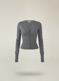 FITTED RIBBED WAIST CARDIGAN