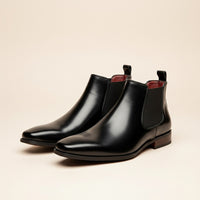 SQUARE-TOE LEATHER CHELSEA BOOT