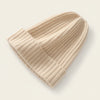 IVORY CASHMERE CUFFED BEANIE