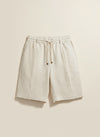 IVORY LINEN DRAWSTRING SHORTS