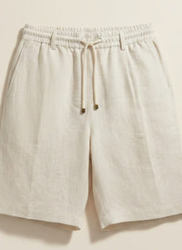 IVORY LINEN DRAWSTRING SHORTS