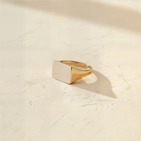 TWO-TONE SIGNET FLAT RING