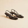 KNOTTED LEATHER KITTEN SANDAL