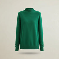 FOREST CASHMERE MOCK-NECK PULLOVER